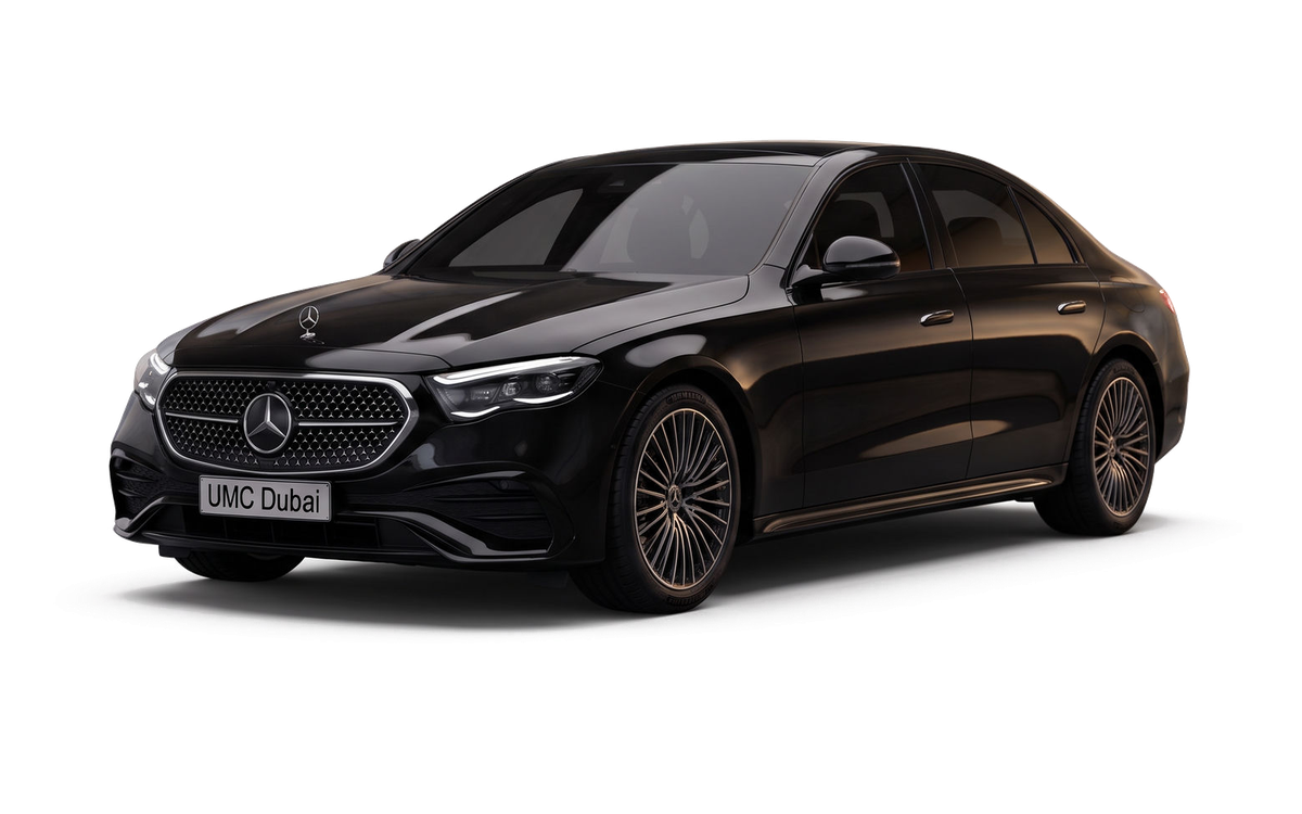 Mercedes Benz E Class, chauffeur driven in Dubai with UMC